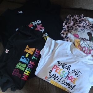 Vibrant Kids' Graphic Tees - Black and White Set